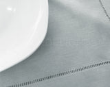 20" Hemstitch Dinner Napkins - Linen/Cotton Blend - Gray