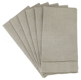 20" Hemstitch Dinner Napkins - 100% Linen - Natural