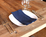 20" Hemstitch Dinner Napkins - Linen/Cotton Blend - Navy