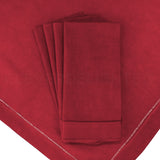 20" Hemstitch Dinner Napkins - Linen/Cotton Blend - Red