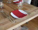 20" Hemstitch Dinner Napkins - Linen/Cotton Blend - Red