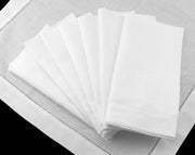 20" Hemstitch Dinner Napkins - Linen/Cotton Blend - White