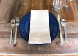 20" Hemstitch Dinner Napkins - Linen/Cotton Blend - White