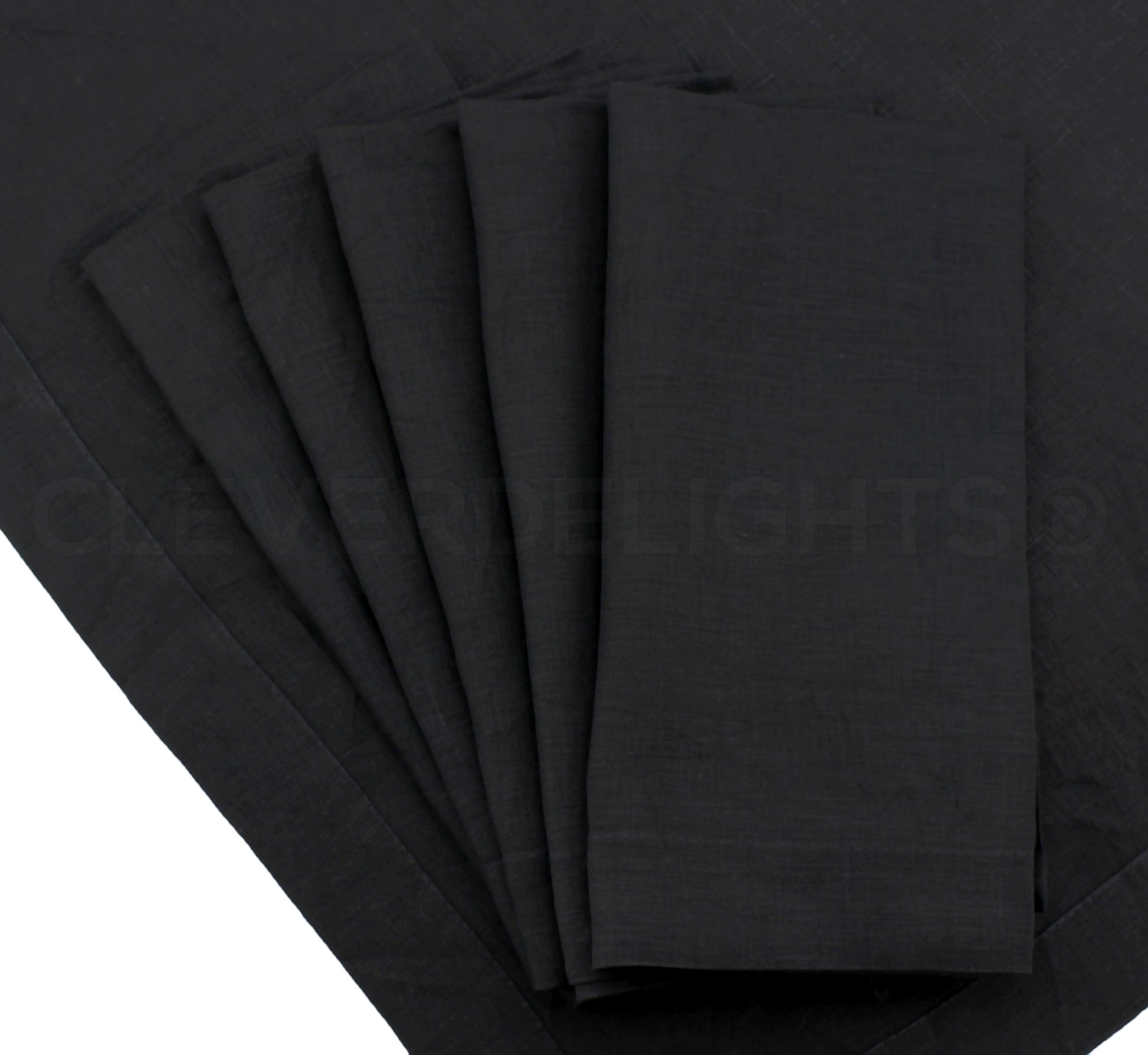 20" Dinner Napkins - 100% Linen - Black