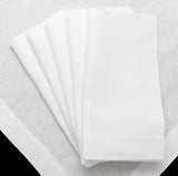 20" Dinner Napkins - 100% Linen - White