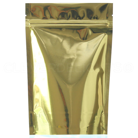 Gold Stand-Up Pouches - 4oz - 5" x 8" x 2.5"