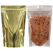 Gold Back / Clear Front Stand-Up Pouches - 16oz - 7" x 11.5" x 4"