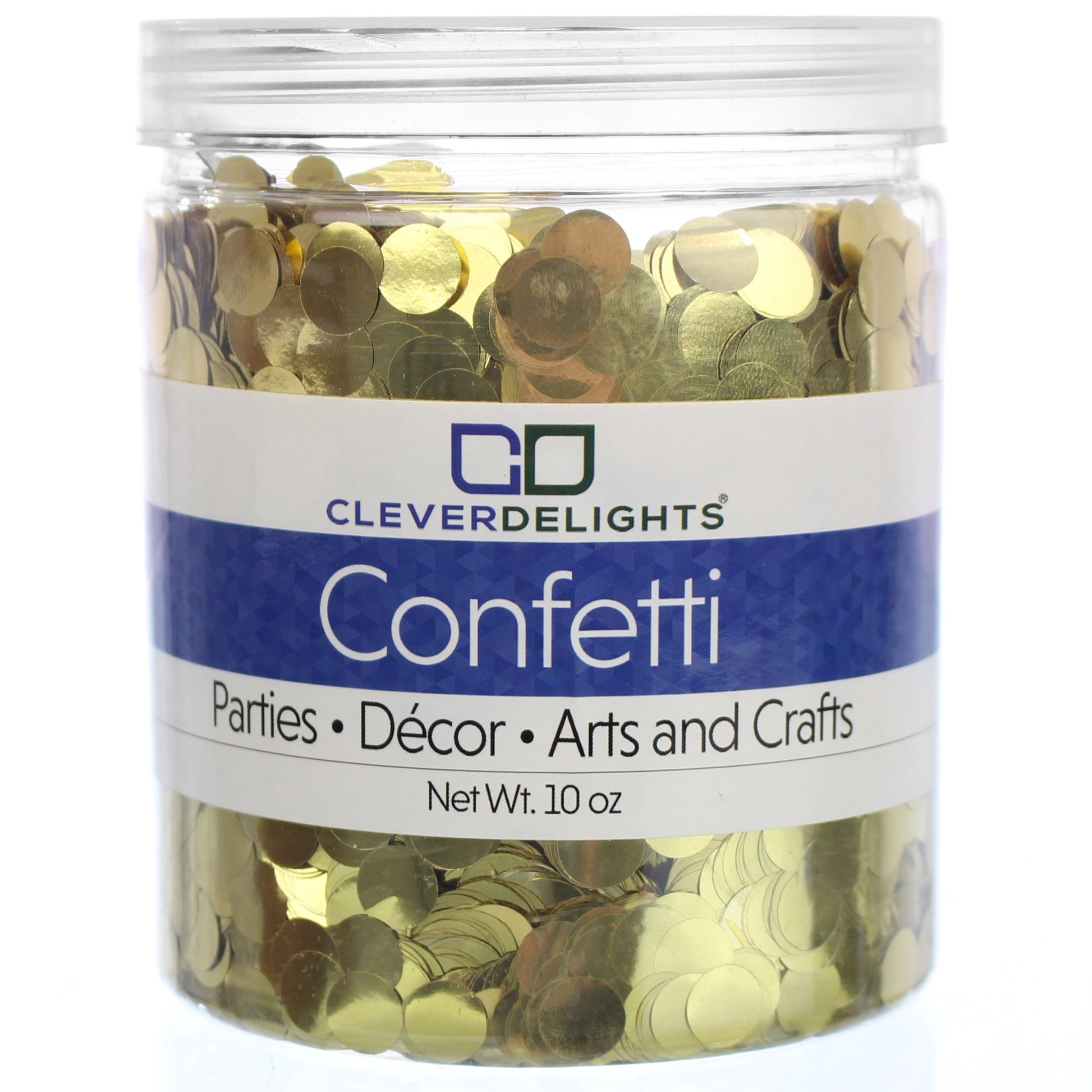 3/8" Round Shiny Confetti - Metallic Colors - Bulk 10oz Can