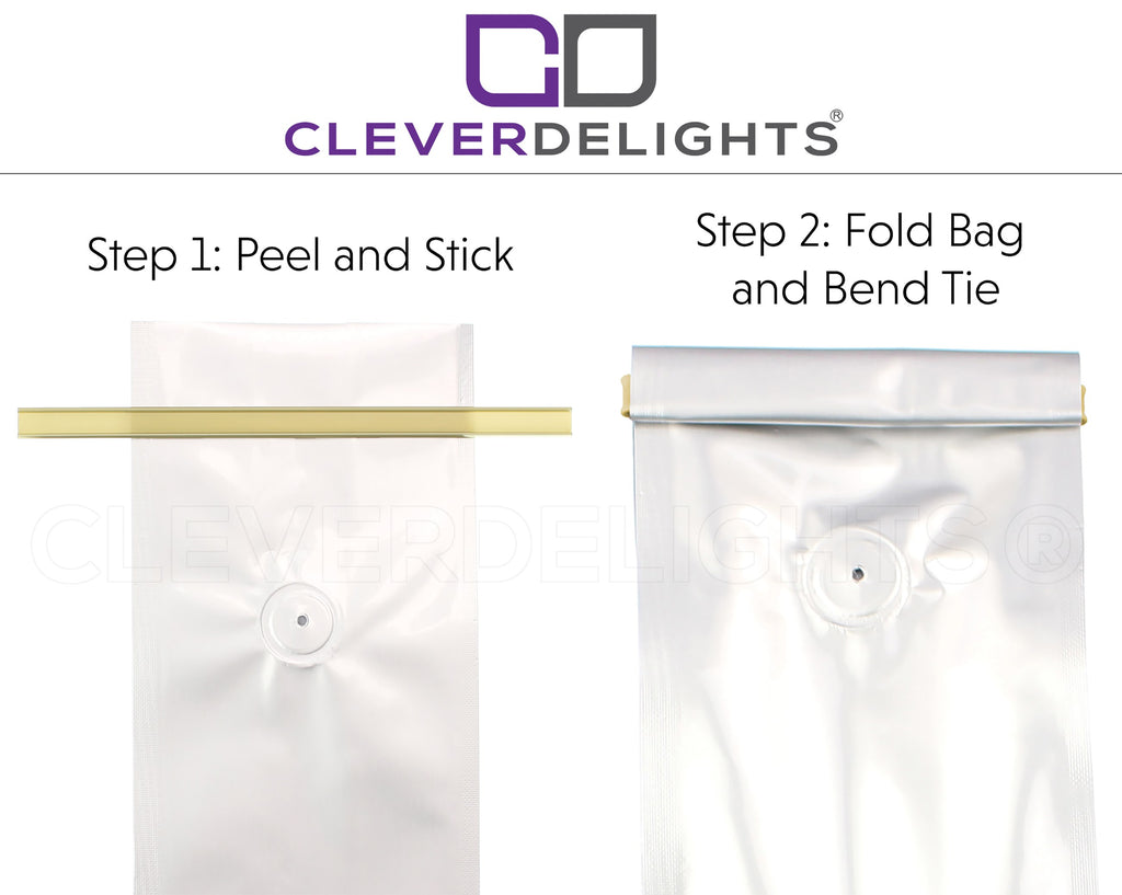 Peel and Stick Tin Ties - 7" - Gold