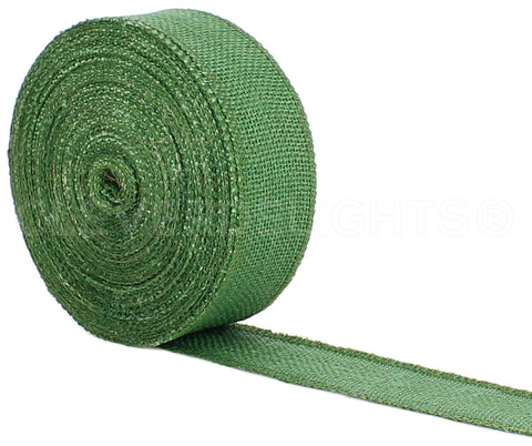 2" Green Burlap Ribbon - Finished Edge - 25 Yards