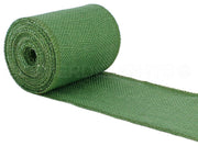 4" Green Burlap Ribbon - Finished Edge - 10 Yards