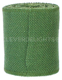 4" Green Burlap Ribbon - Finished Edge - 10 Yards