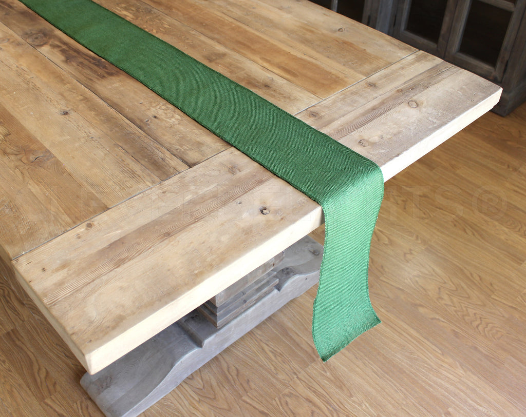 6" Green Burlap Roll - Finished Edges