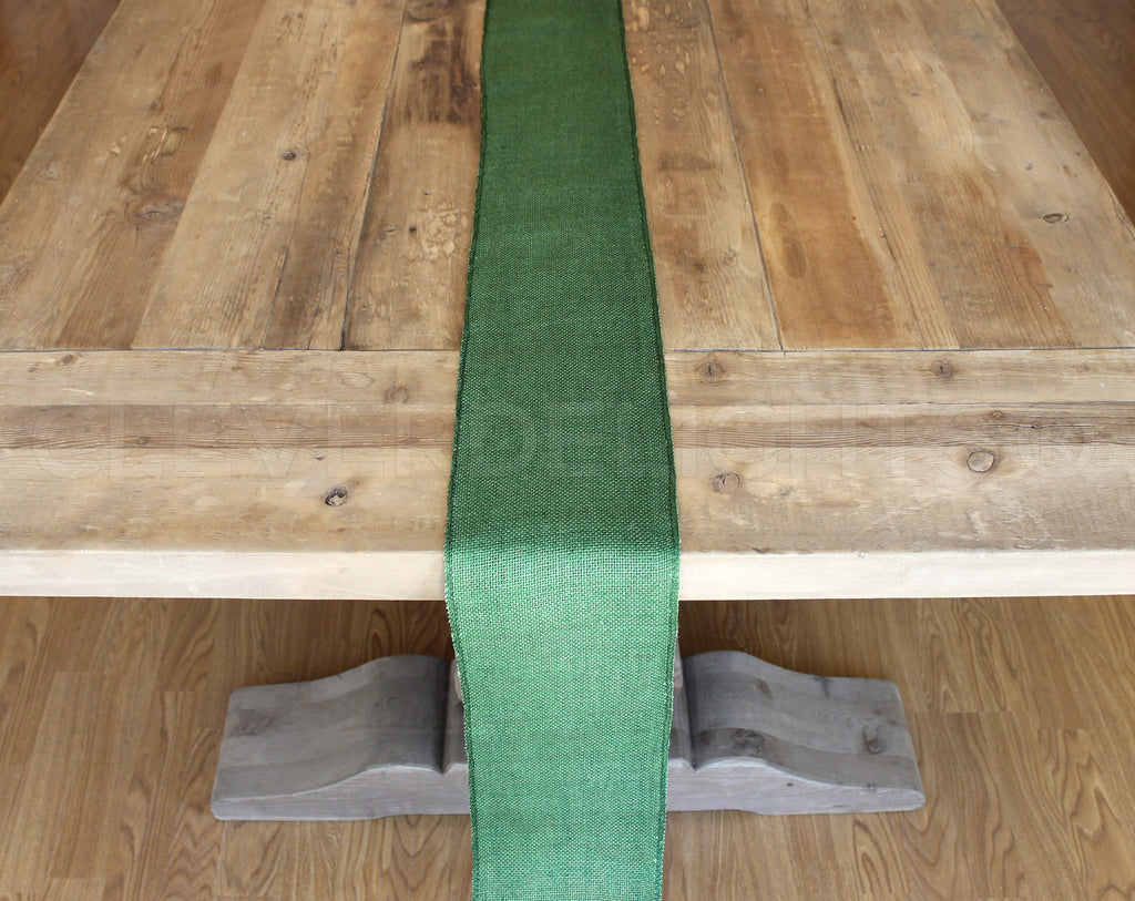6" Green Burlap Roll - Finished Edges