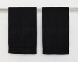 Hemstitch Fingertip Towels - 100% Linen - Black