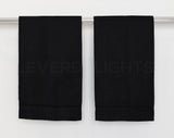 Hemstitch Fingertip Towels - 100% Linen - Black