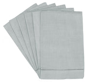 Hemstitch Fingertip Towels - Linen/Cotton Blend - Gray