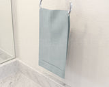 Hemstitch Fingertip Towels - Linen/Cotton Blend - Gray