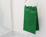 Hemstitch Fingertip Towels - 100% Linen - Green