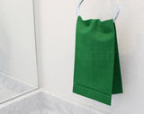 Hemstitch Fingertip Towels - Linen/Cotton Blend - Green