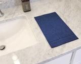 Hemstitch Fingertip Towels - Linen/Cotton Blend - Navy