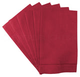 Hemstitch Fingertip Towels - 100% Linen - Red