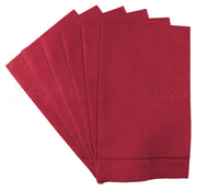 Hemstitch Fingertip Towels - Linen/Cotton Blend - Red