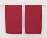 Hemstitch Fingertip Towels - 100% Linen - Red