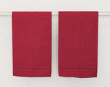 Hemstitch Fingertip Towels - 100% Linen - Red
