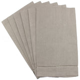 Hemstitch Fingertip Towels - Linen/Cotton Blend - Stone