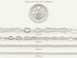 Cable Chain - 4x6mm Link - Platinum Silver Color