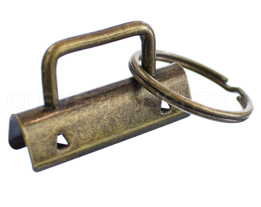 1.5" Key Fob Hardware Sets With Key Rings - Antique Bronze Color