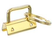 1.25" Key Fob Hardware Sets With Key Rings - Gold Color