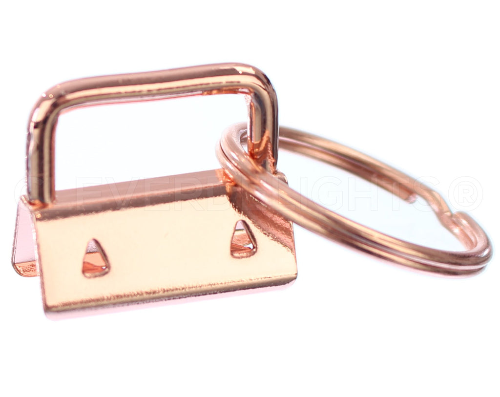 Gold Key Fob Hardware with Key Rings Sets - 1 Inch or 1.25 Inch