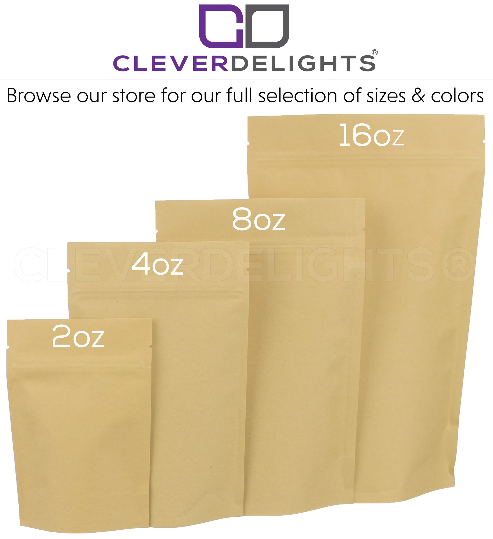 Kraft Stand-Up Pouches - 2oz - 4" x 6" x 2"
