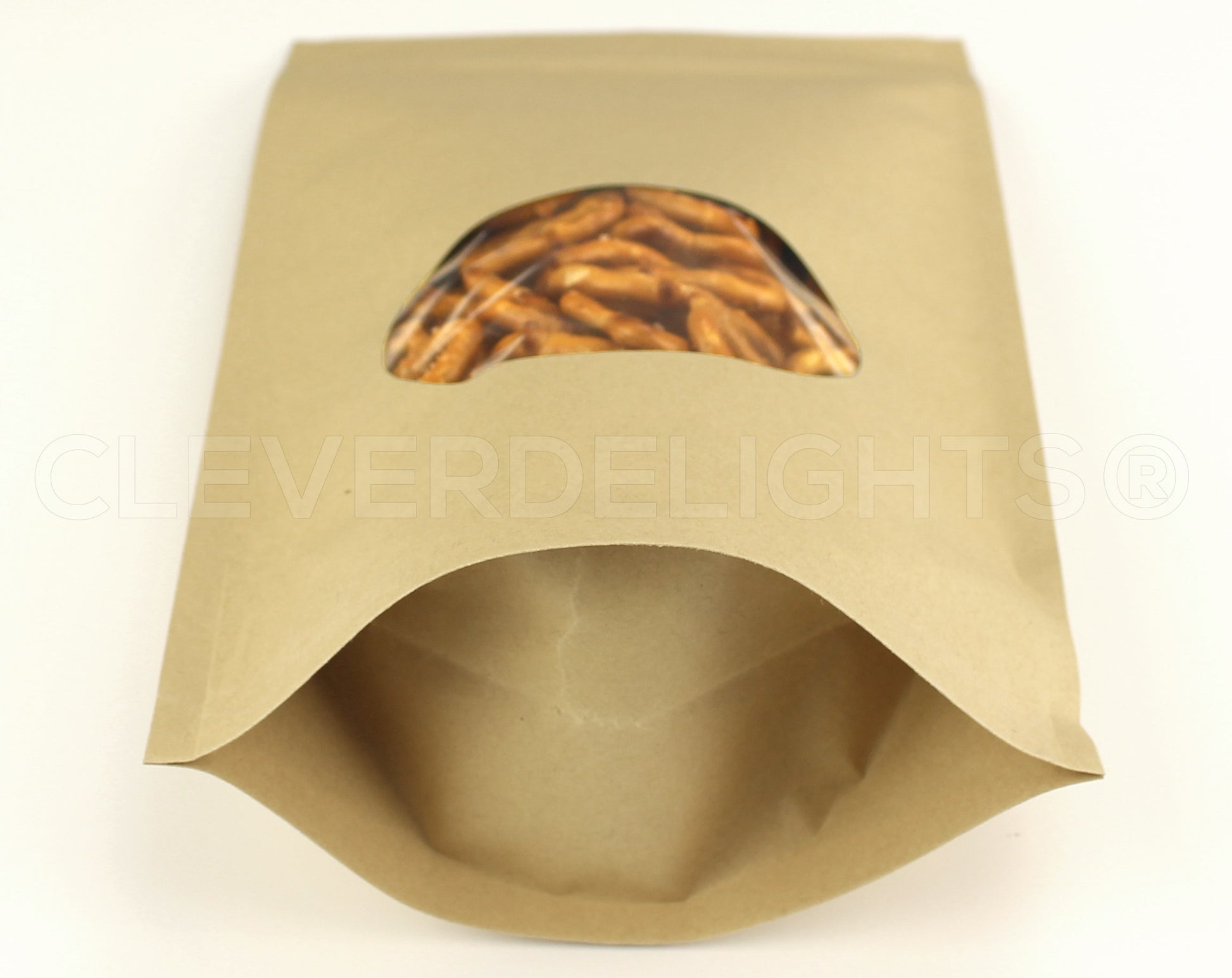 Kraft Stand-Up Window Pouches - 16oz - 7" x 11.5" x 4"