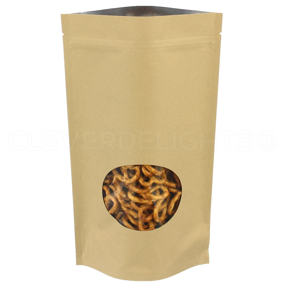 Kraft Stand-Up Window Pouches - 16oz - 7" x 11.5" x 4"