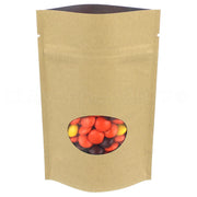 Kraft Stand-Up Window Pouches - 2oz - 4" x 6" x 2"