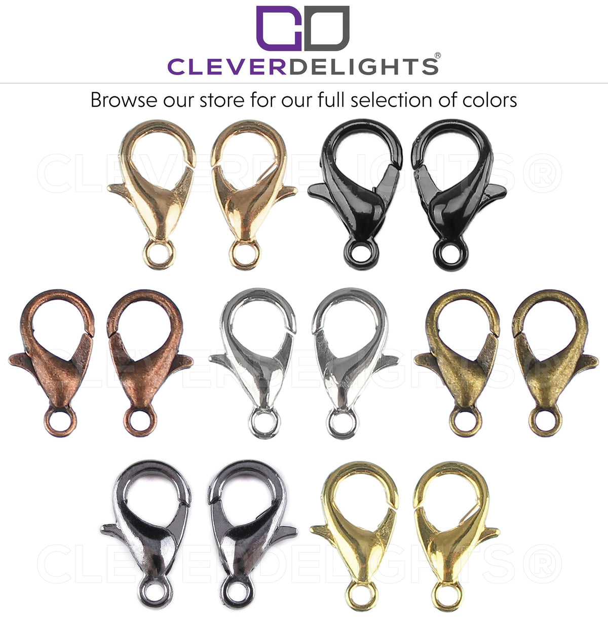 Lobster Clasps - 21x12mm - Champagne Gold Color