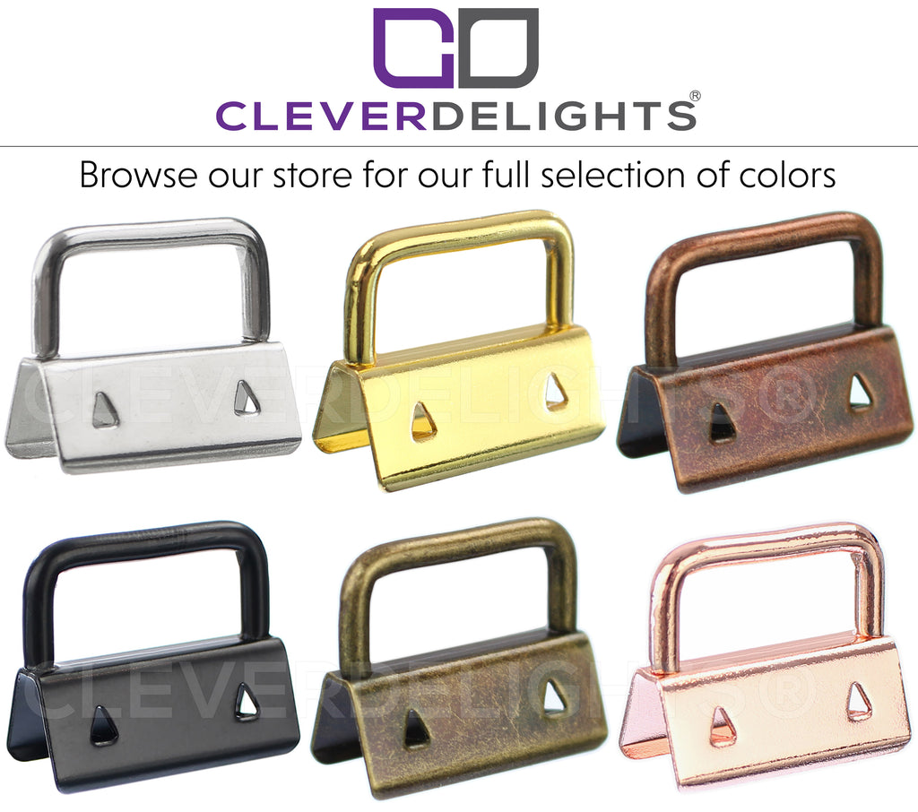 1" Key Fob Hardware Sets With Key Rings - Silver Color