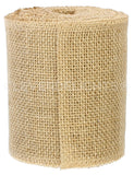 4" Natural Burlap Ribbon - Finished Edge - 10 Yards