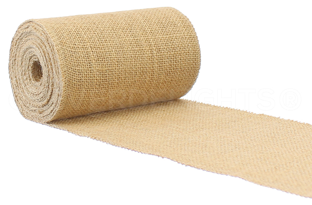 6" Natural Burlap Roll - Finished Edges