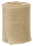 4" Natural Burlap Ribbon - Wired Edges - 10 Yards