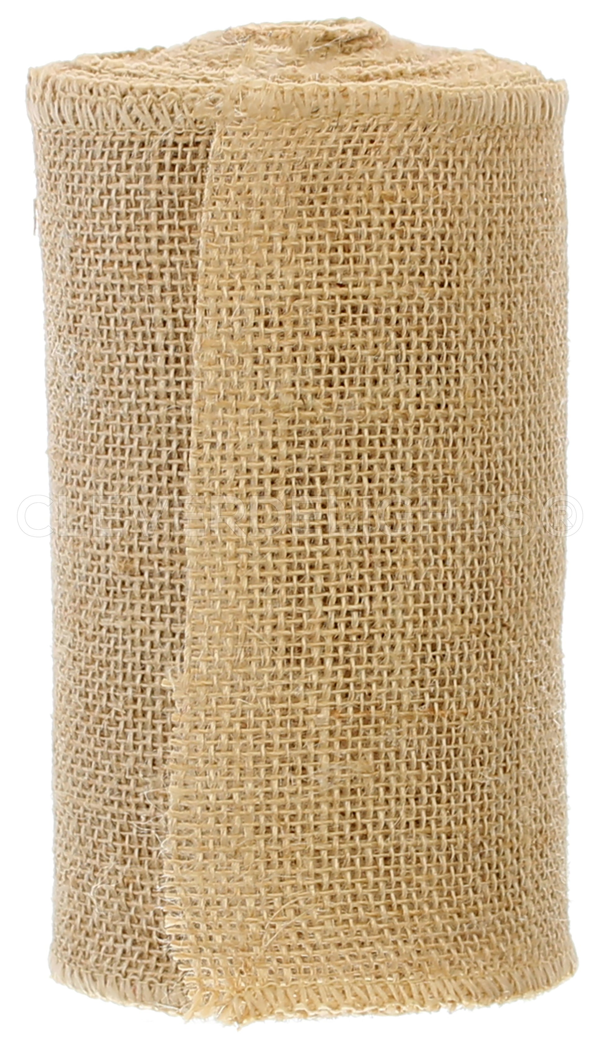 6" Natural Burlap Ribbon - Wired Edges - 10 Yards