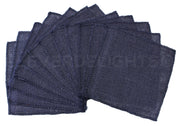 6" Navy Burlap Squares - Finished Edge