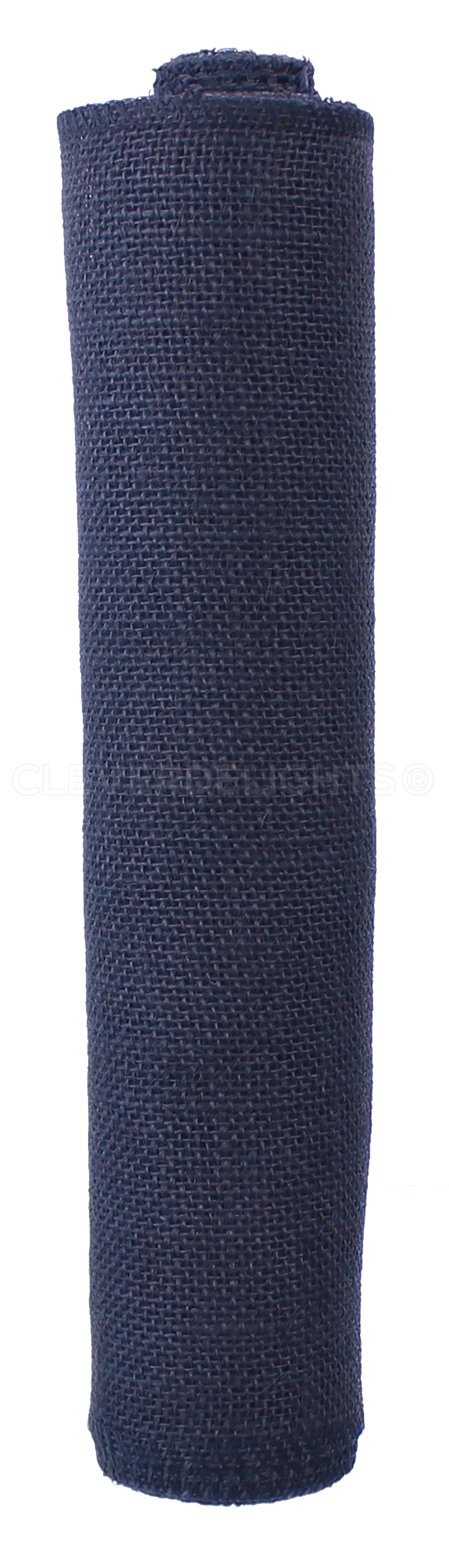 12" Navy Burlap Roll - Finished Edges