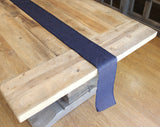 6" Navy Burlap Roll - Finished Edges