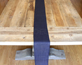 6" Navy Burlap Roll - Finished Edges