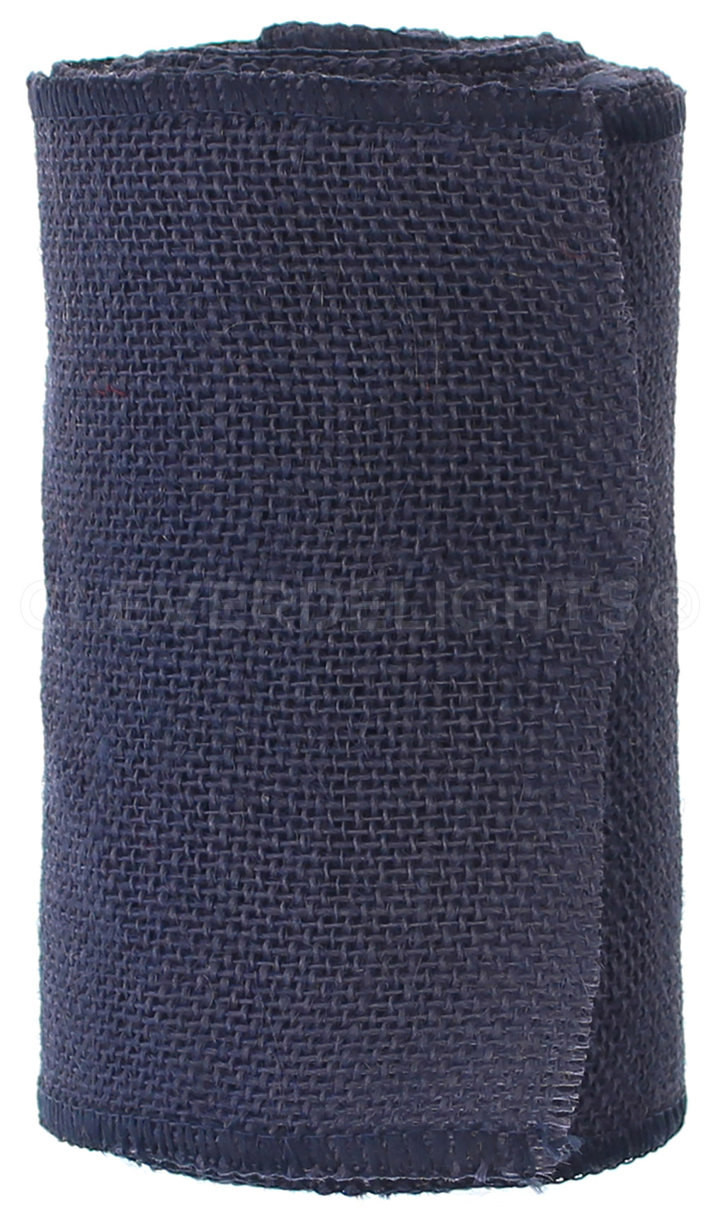 6" Navy Burlap Ribbon - Wired Edges - 10 Yards