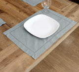 Hemstitch Placemats - Linen/Cotton Blend - Gray